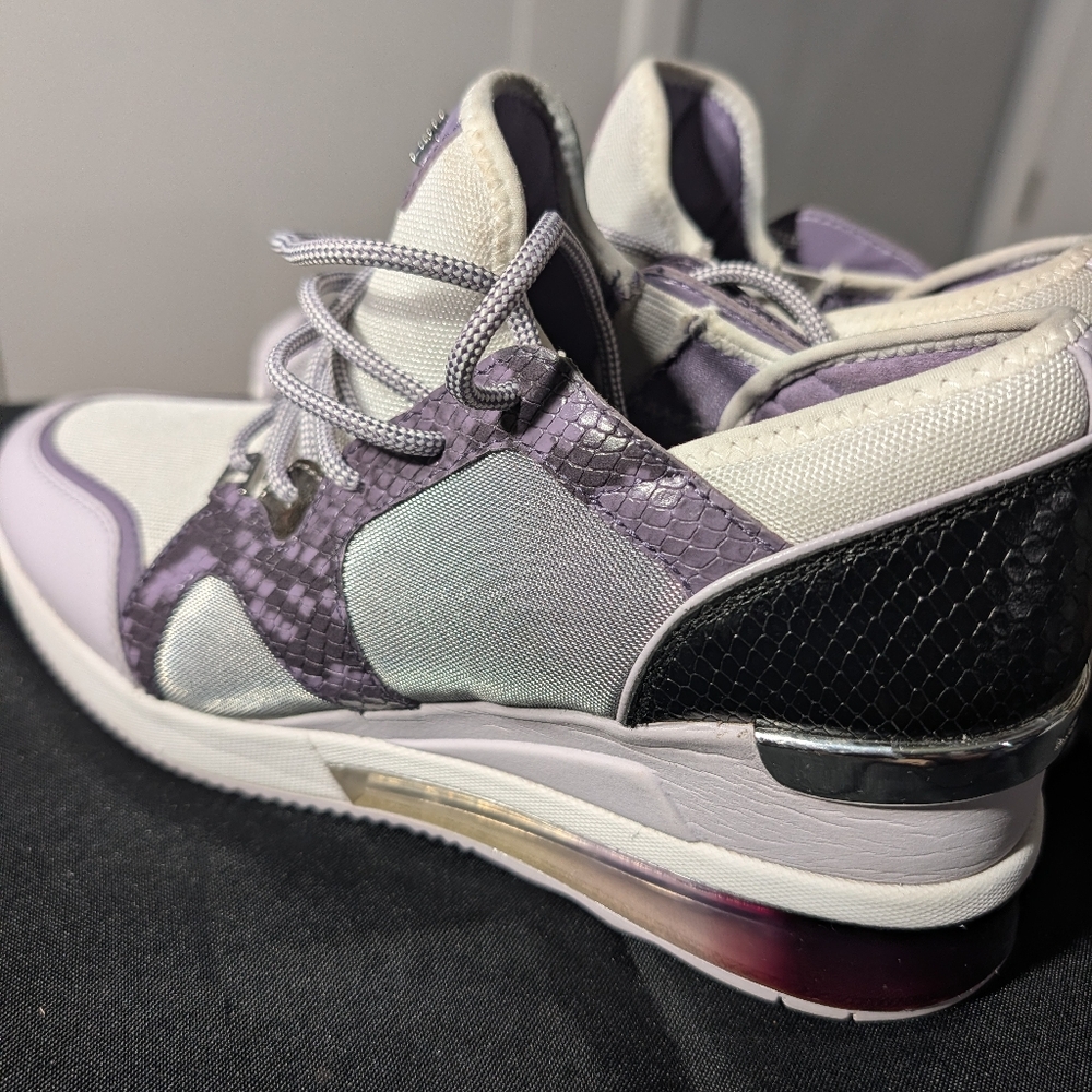 Michael Kors Liv Extreme Snakeskin Embossed Mixed Trainers. Size 8.5(W) - Picture 3 of 9